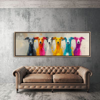 Colorful Greyhounds In Modern Pop Style