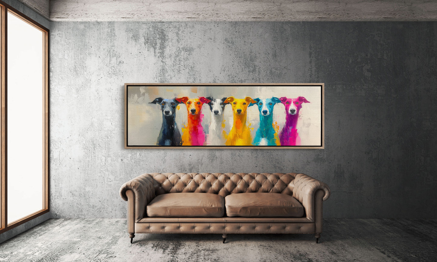 Colorful Greyhounds In Modern Pop Style