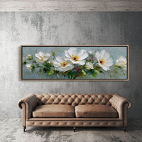 White Garden Blossoms In Soft Relief