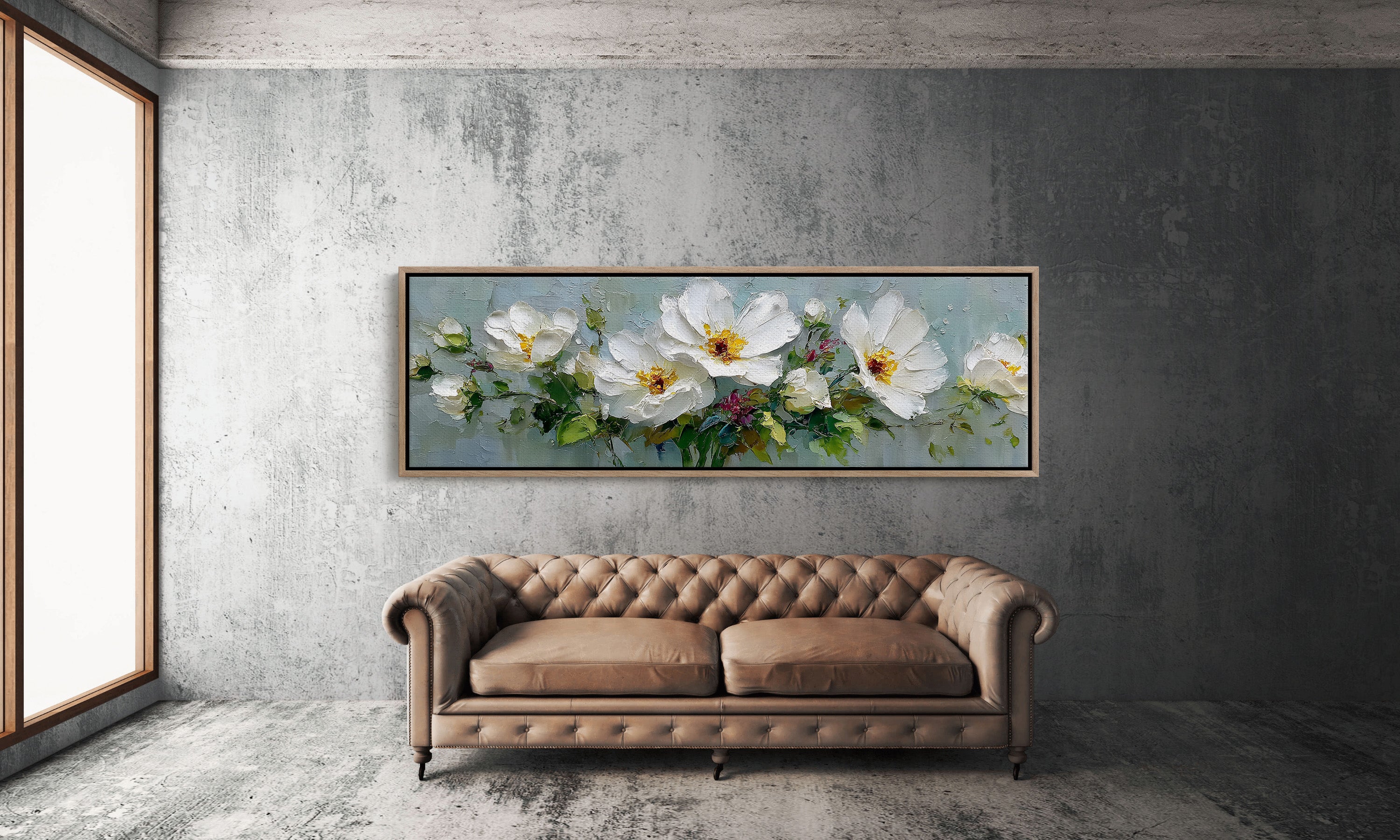 White Garden Blossoms In Soft Relief
