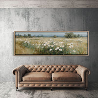Wild Daisies Across Golden Meadow