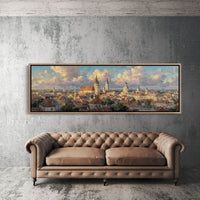 Golden Light Over Historic City Skyline