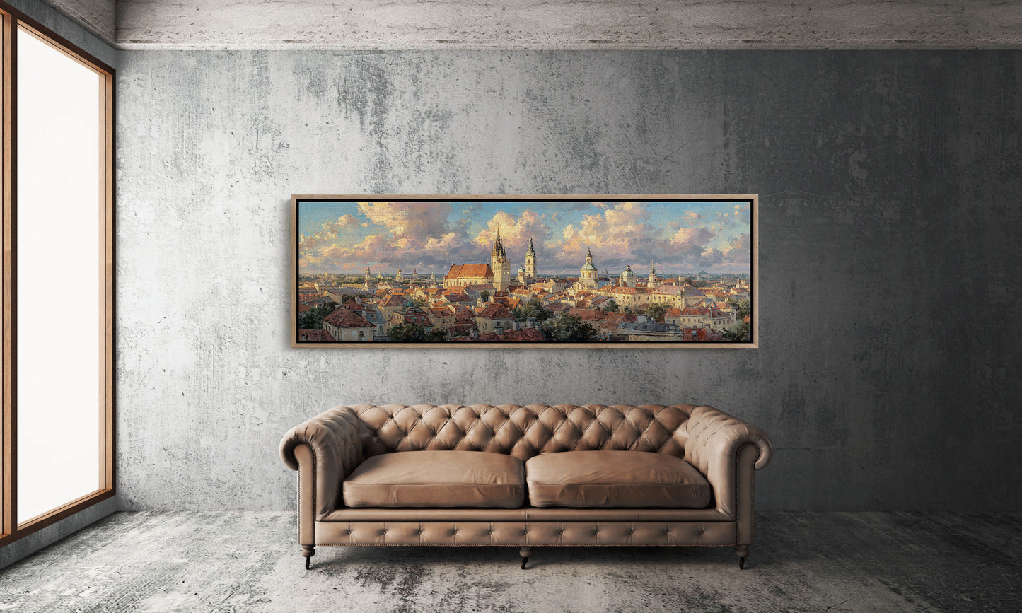 Golden Light Over Historic City Skyline