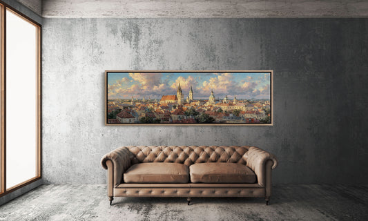 Golden Light Over Historic City Skyline