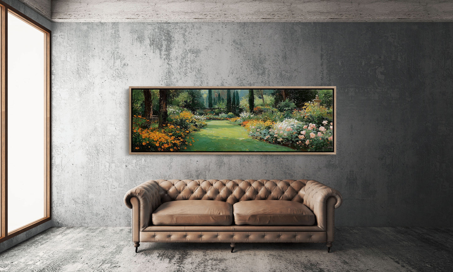 Sunlit Garden Path in Bloom