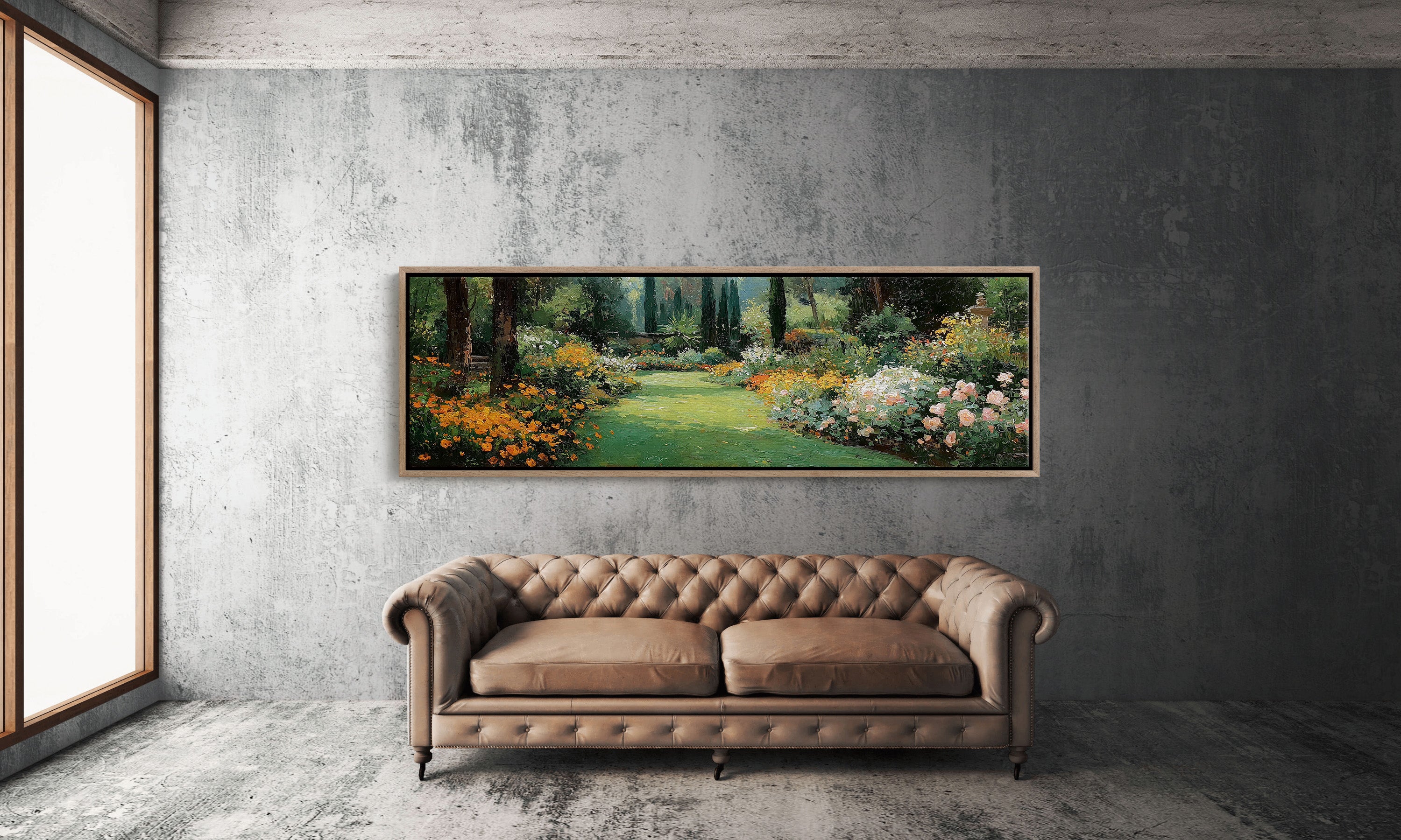 Sunlit Garden Path in Bloom