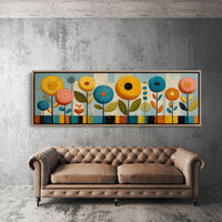 Mid Century Floral Garden in Retro Colors