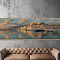 Golden Harbor at Mediterranean Sunset