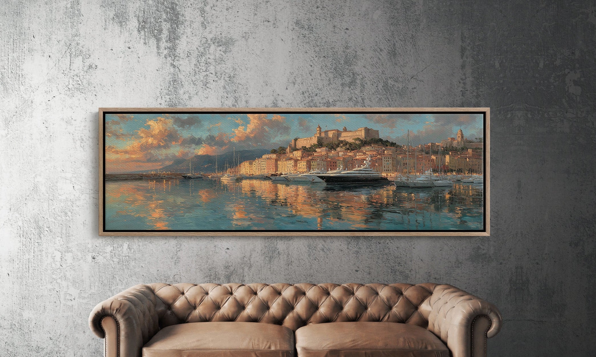 Golden Harbor at Mediterranean Sunset