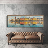 Colorful European Waterfront Reflections