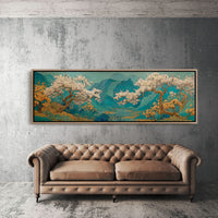 Cherry Blossoms Over Tranquil Mountain Lake