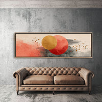 Modern Abstract Red and Gold Circles