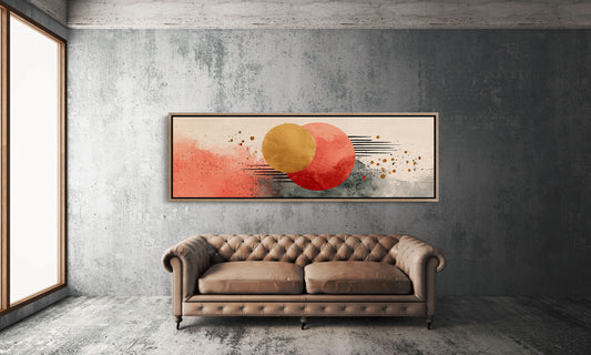 Modern Abstract Red and Gold Circles