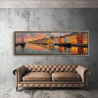 Colorful Harbor Sunset Cityscape