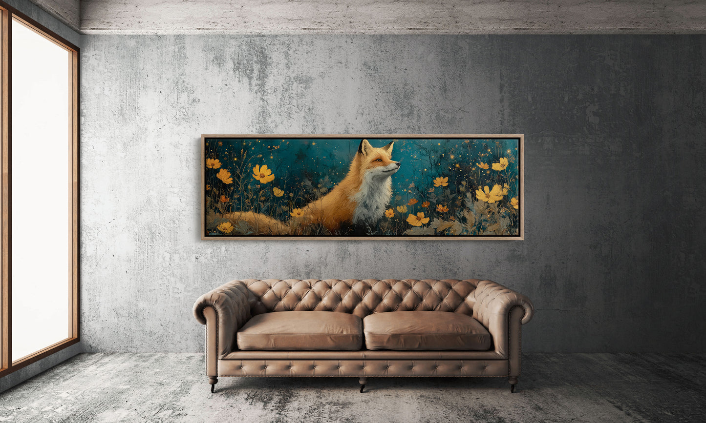 Enchanted Forest Fox and Wildflowers