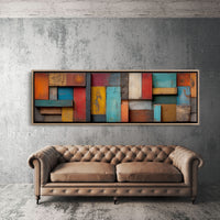 Rustic Colorful Wood Plank Abstract