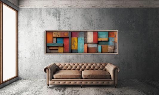 Rustic Colorful Wood Plank Abstract