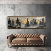 Golden Mist Through Pines