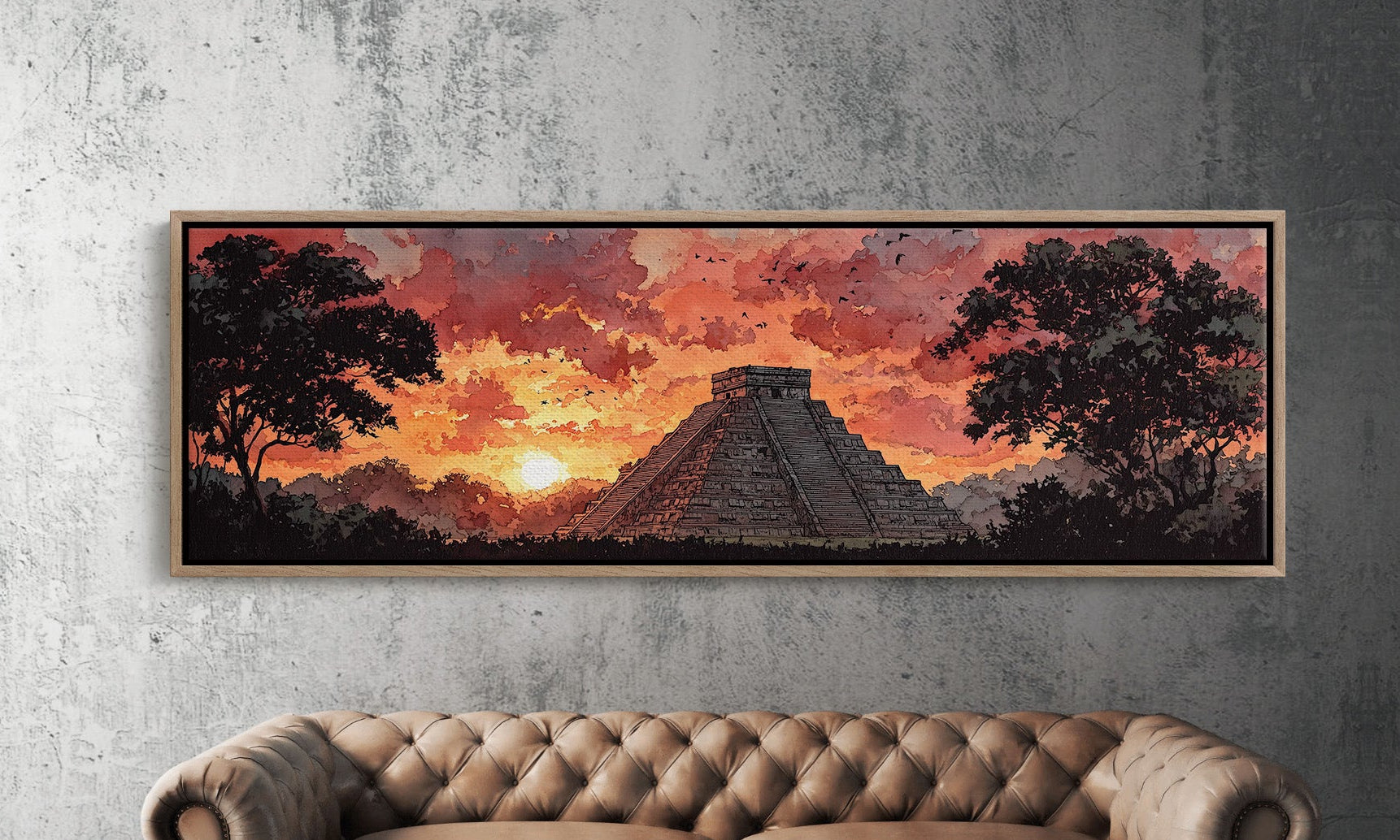 Sunset Over the Ancient Pyramid