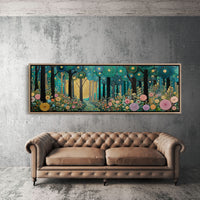 Golden Moon Through Enchanted Forest
