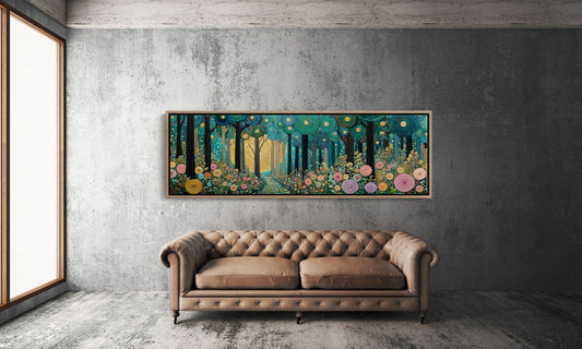 Golden Moon Through Enchanted Forest
