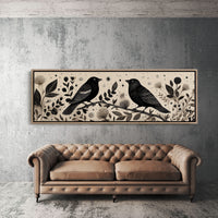 Midnight Birds Among Wildflowers