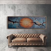 Blue and Copper Tree Ring Abstract