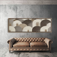 Neutral Geometric Arch Pattern Art