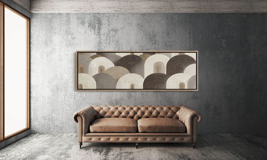 Neutral Geometric Arch Pattern Art