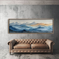 Misty Blue Mountain Range Landscape