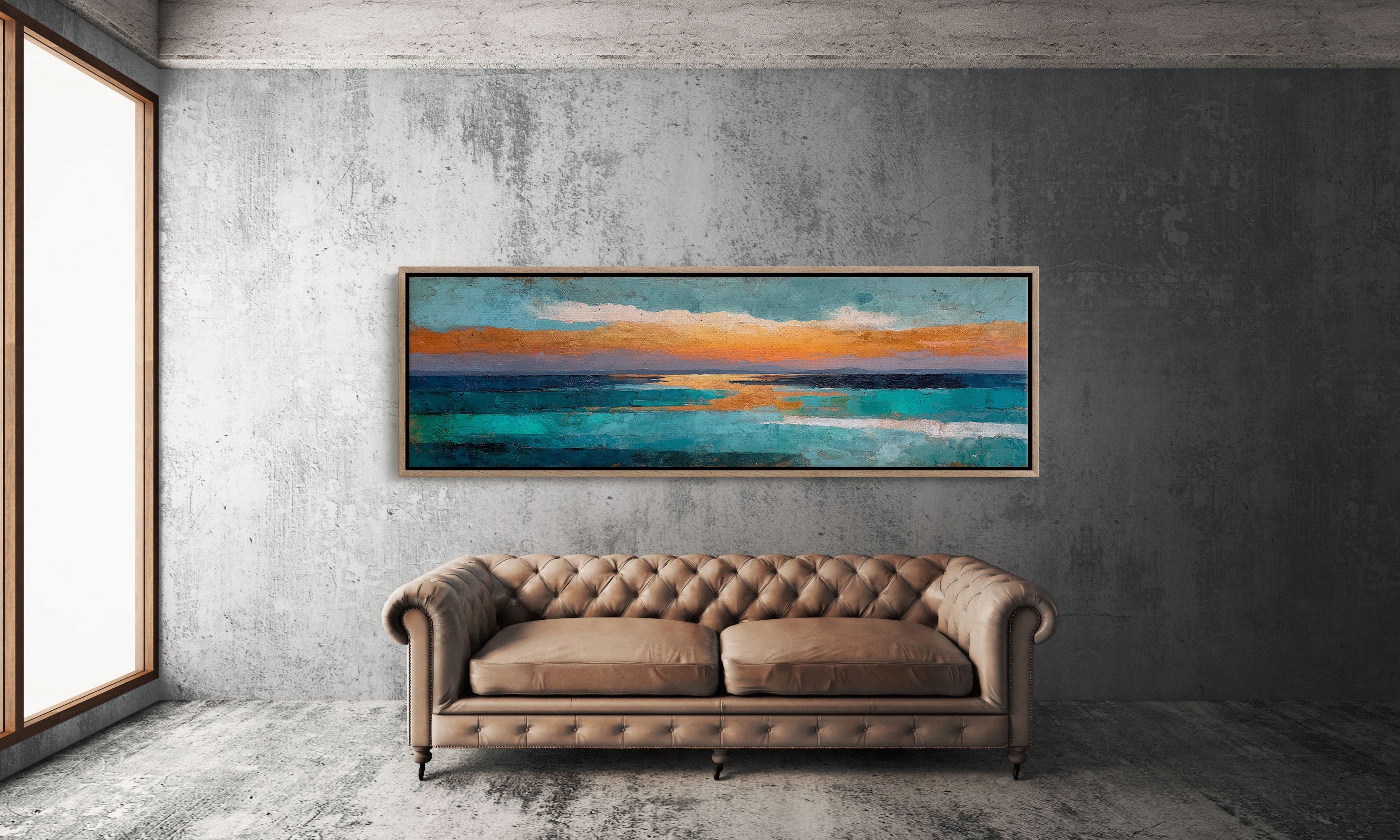 Abstract Ocean Sunset Horizon