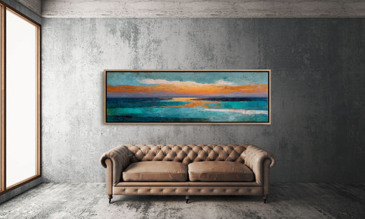 Abstract Ocean Sunset Horizon