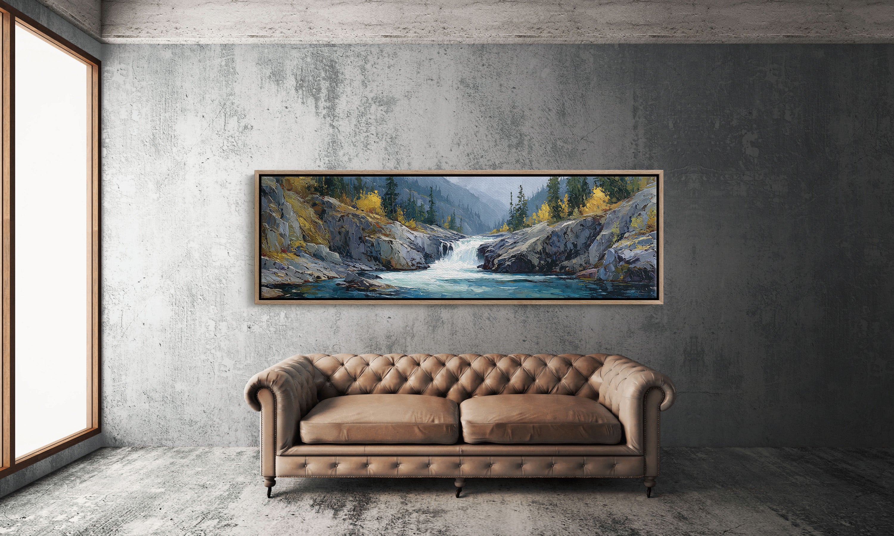 Mountain Waterfall Forest Landscape