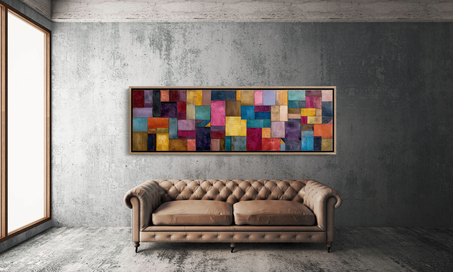 Color Block Abstract Geometric Wall Art