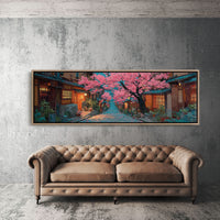 Lantern Street Beneath Cherry Blossoms