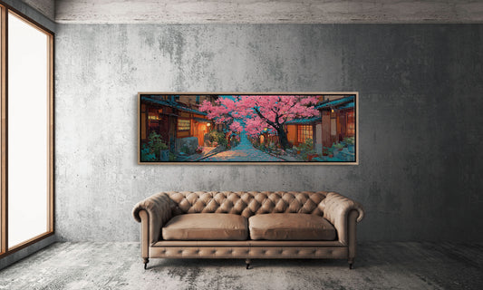 Lantern Street Beneath Cherry Blossoms