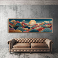Ornate Sunrise Over Patterned Hills