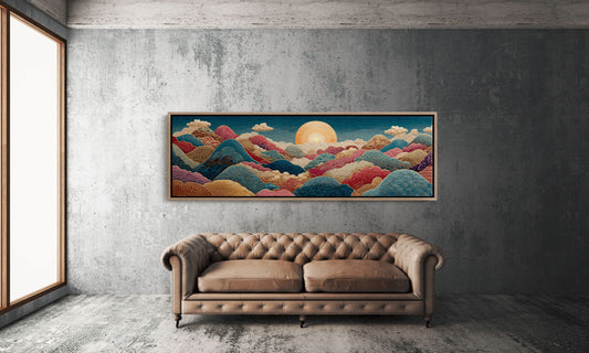Ornate Sunrise Over Patterned Hills