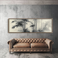 Misty Bamboo Grove Ink Landscape
