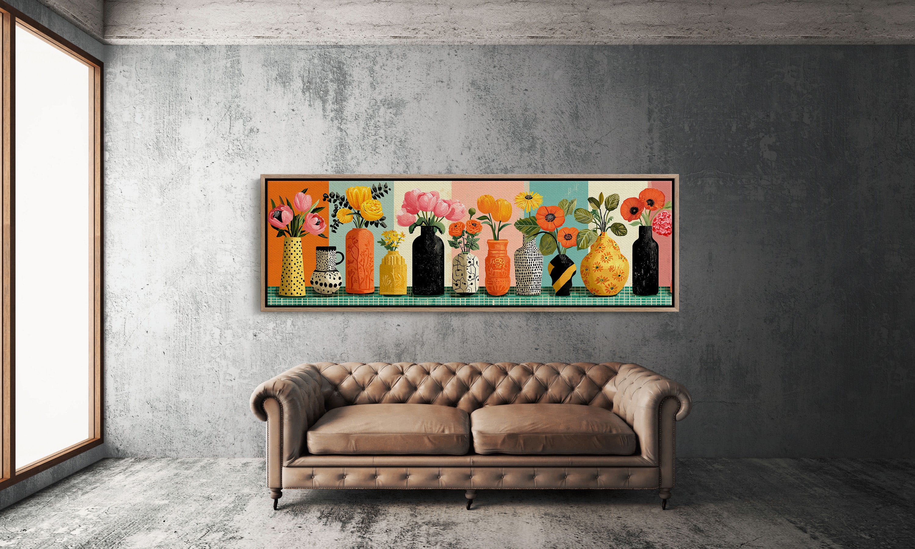Vases of Sunlit Garden Color