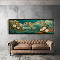 Golden Blooms Above Emerald Waves