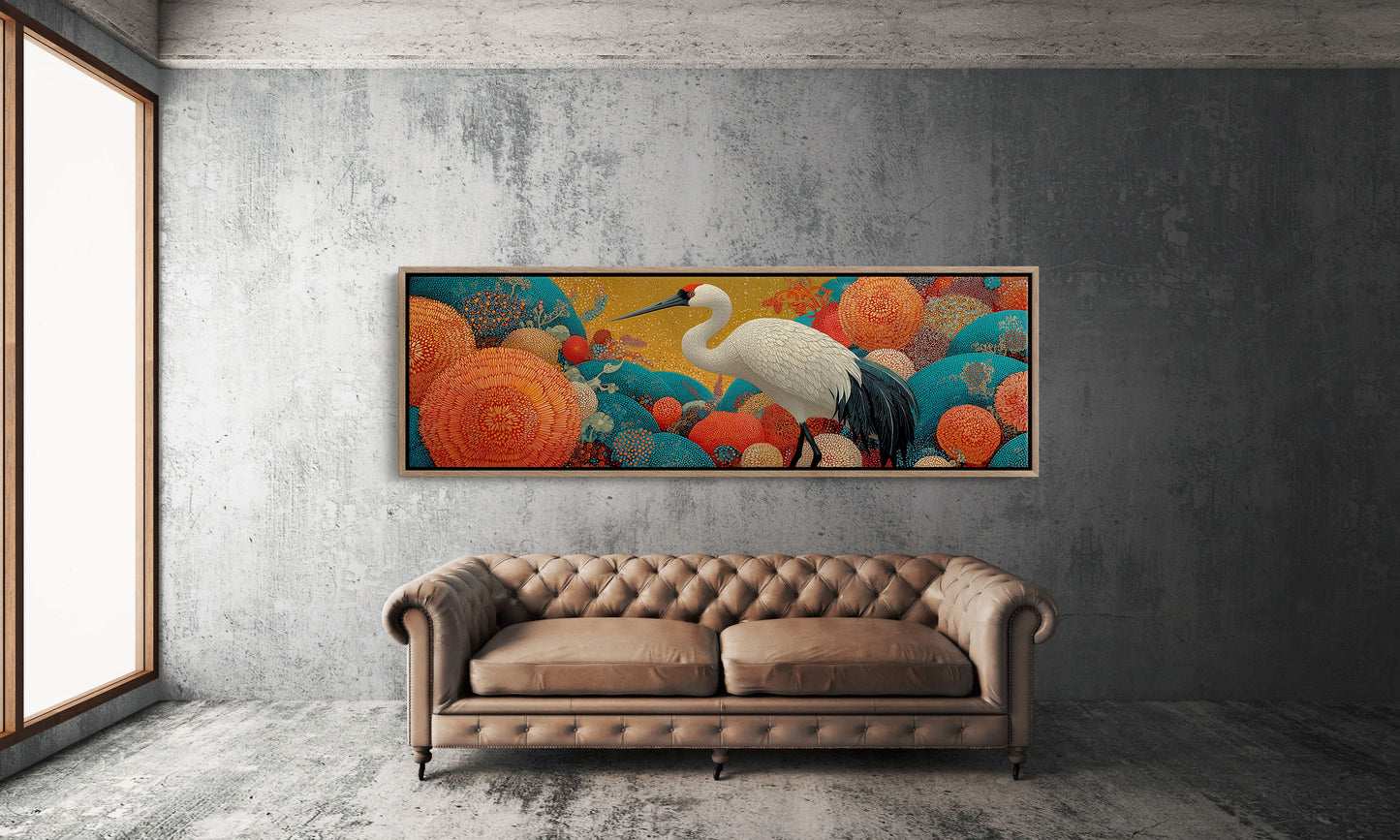Crane Among the Coral Garden
