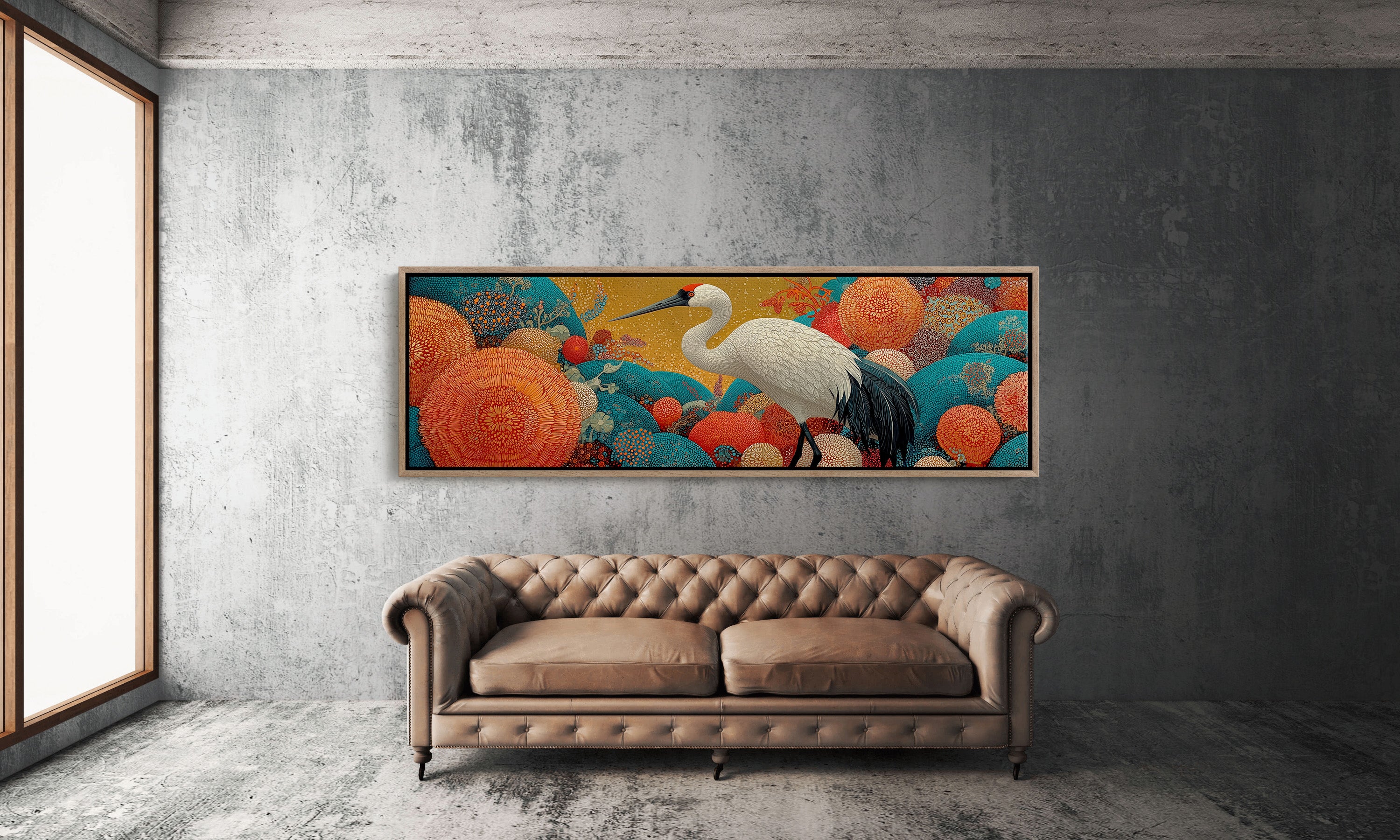 Crane Among the Coral Garden