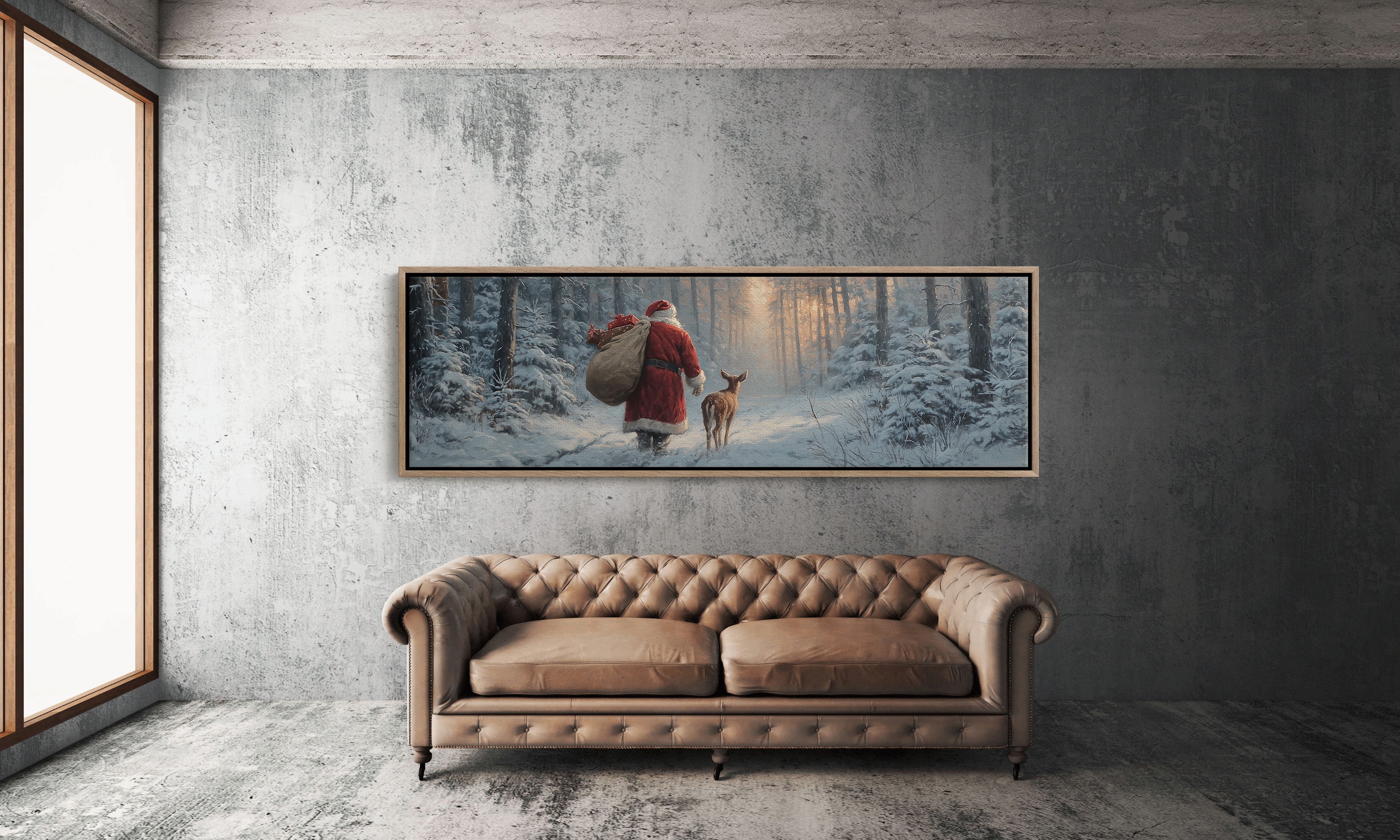 Santa’s Quiet Walk Through Winter Pines