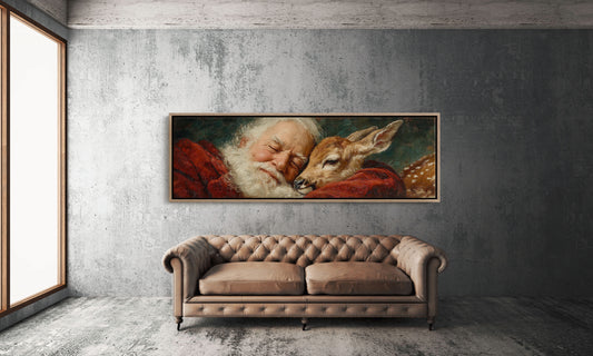 Santa’s Gentle Moment with a Fawn