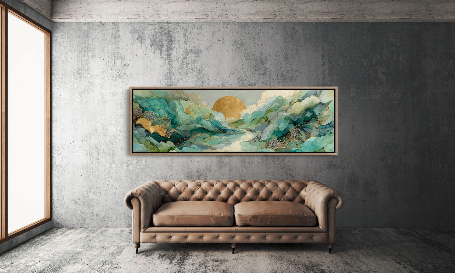 Golden Sun Over Emerald Tides