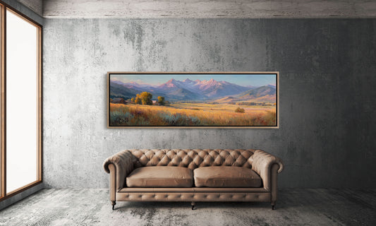 Golden Fields Beneath Mountain Peaks