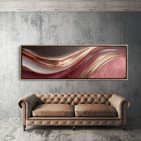 Flowing Copper Waves in Crimson Stone