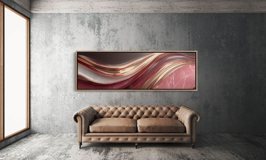 Flowing Copper Waves in Crimson Stone