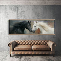 Black And White Horses In Quiet Harmony